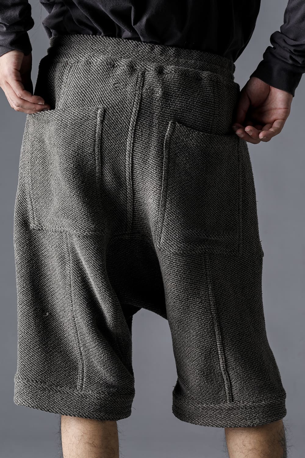 和紙×コットンツィードショートパンツ  チャコール