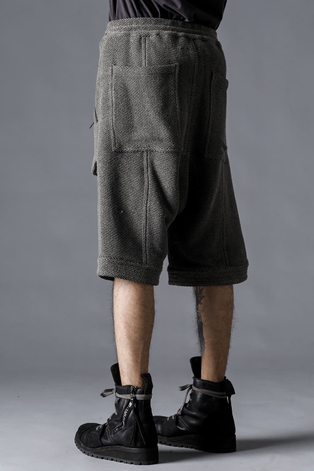 和紙×コットンツィードショートパンツ  チャコール