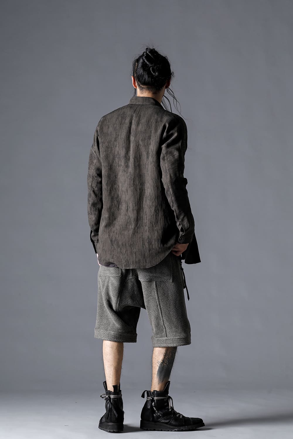 和紙×コットンツィードショートパンツ  ブラック