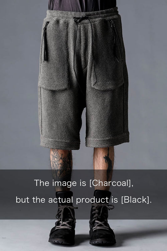 和紙×コットンツィードショートパンツ  ブラック