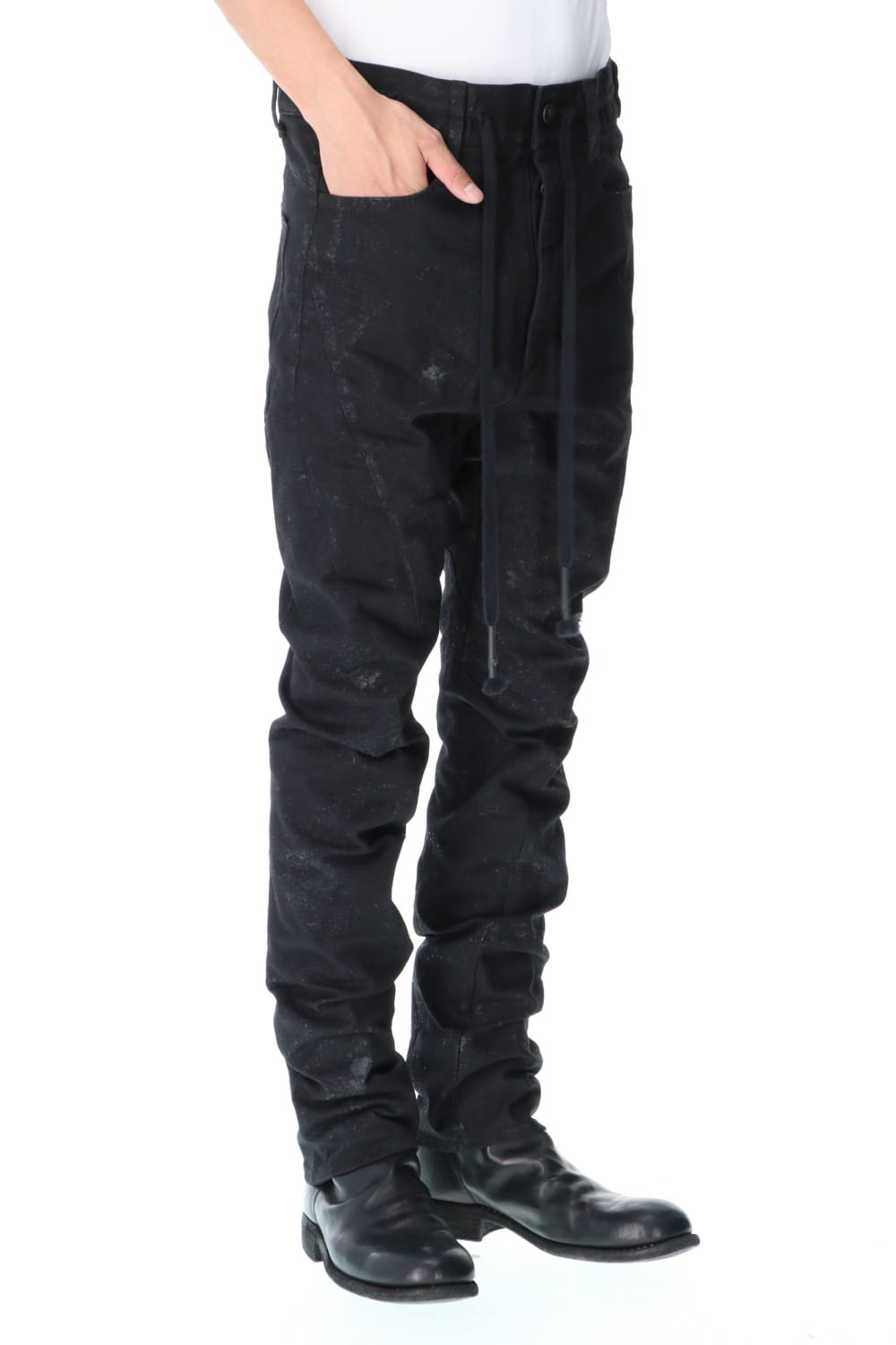 Dirty Coating Drop Crotch Curve Slim Pants