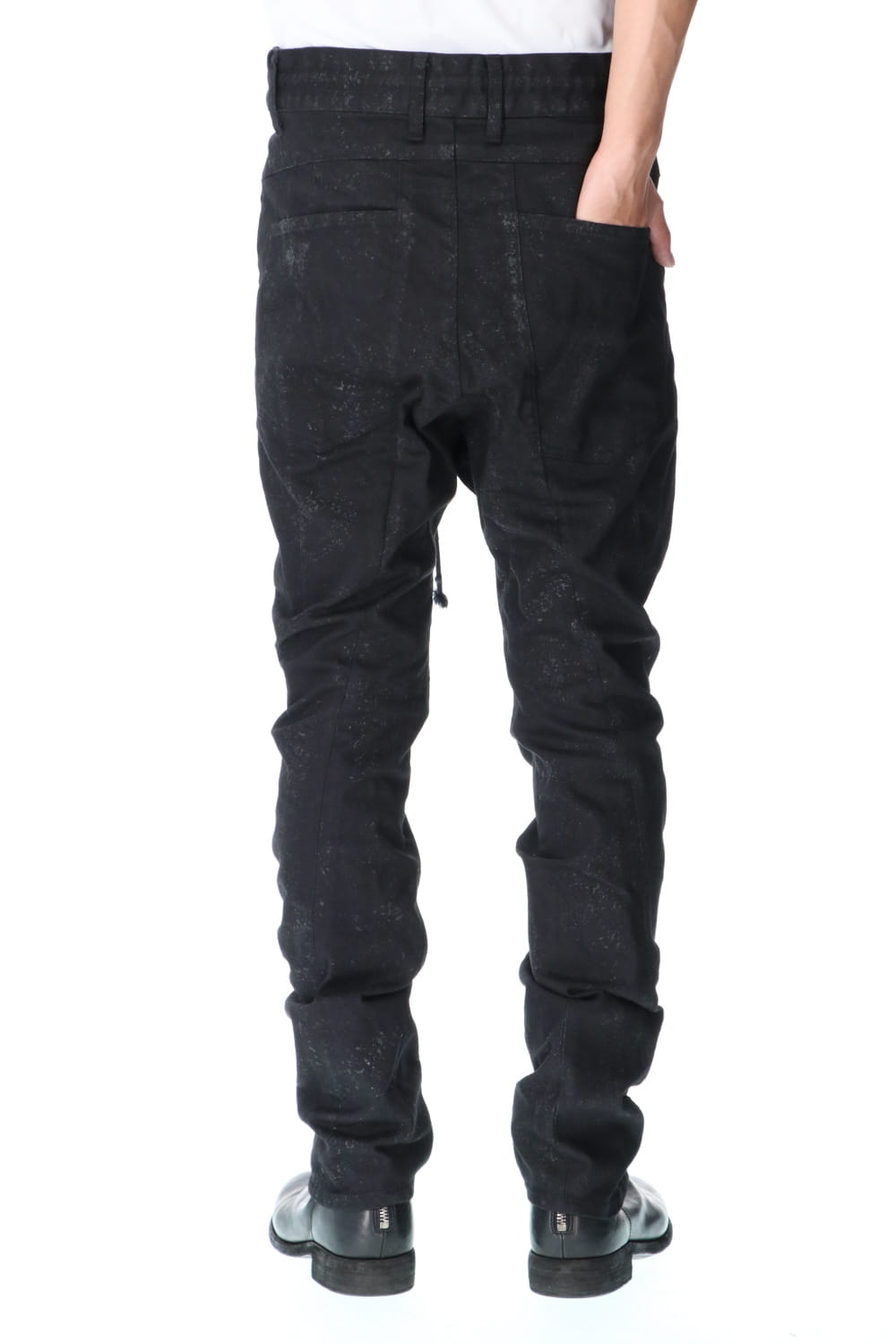 Dirty Coating Drop Crotch Curve Slim Pants