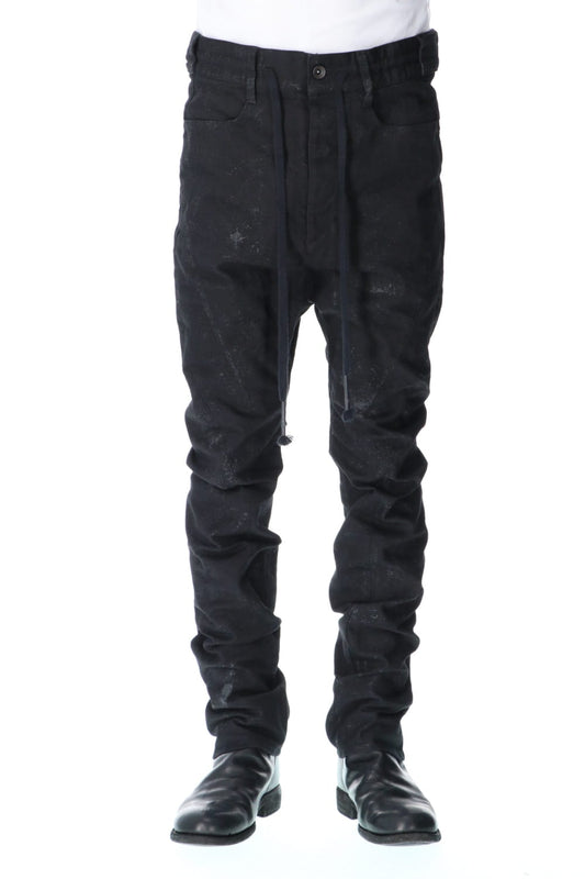 Dirty Coating Drop Crotch Curve Slim Pants