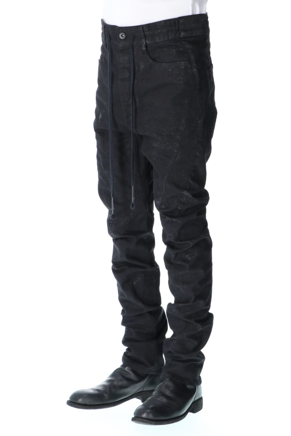 Dirty Coating Drop Crotch Curve Slim Pants