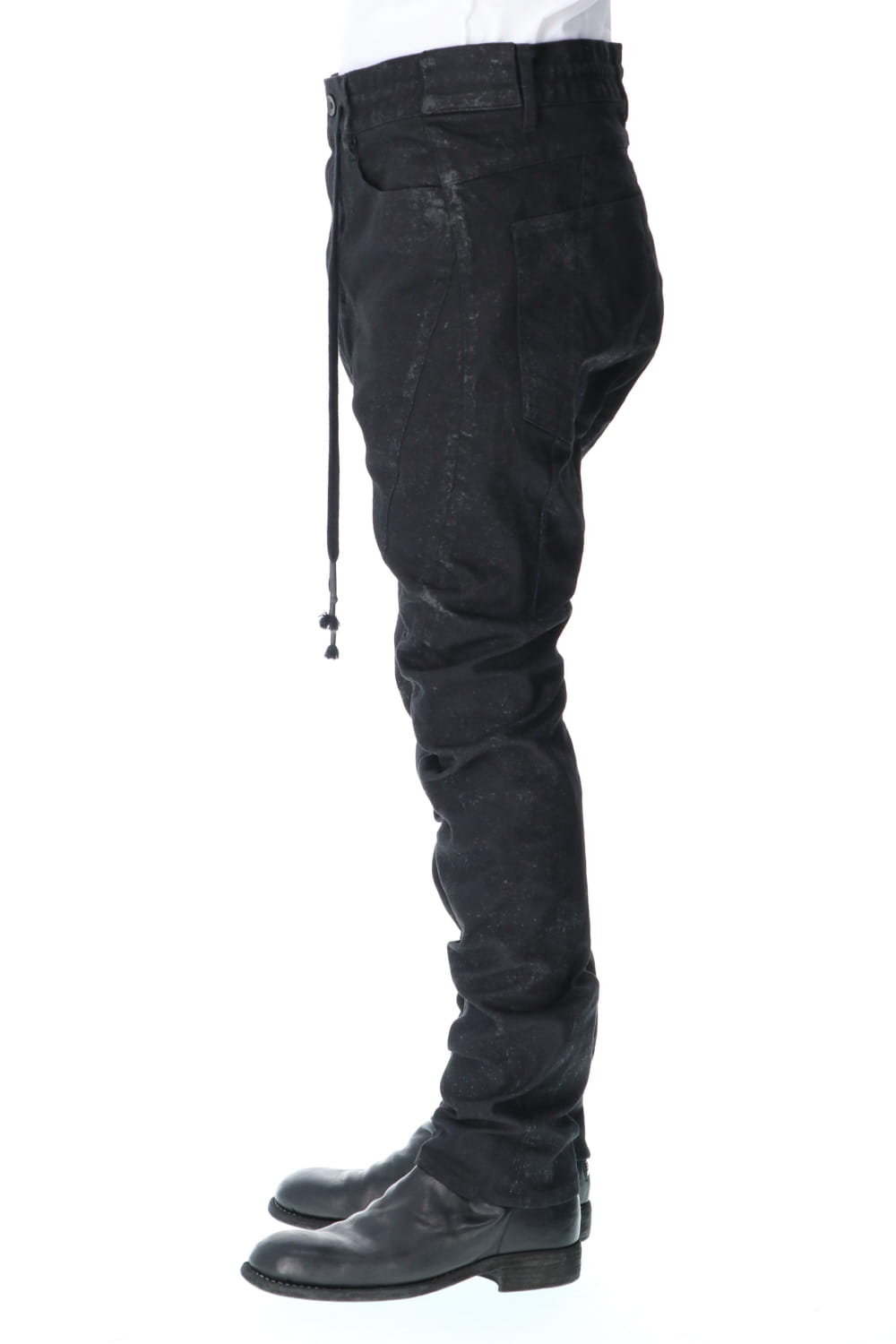 Dirty Coating Drop Crotch Curve Slim Pants