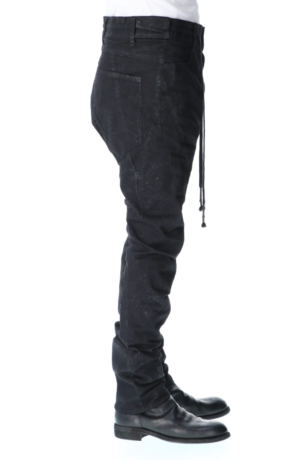 Dirty Coating Drop Crotch Curve Slim Pants