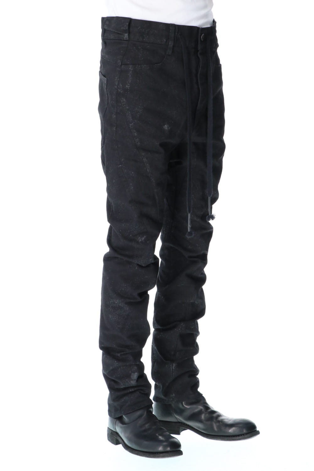 Dirty Coating Drop Crotch Curve Slim Pants