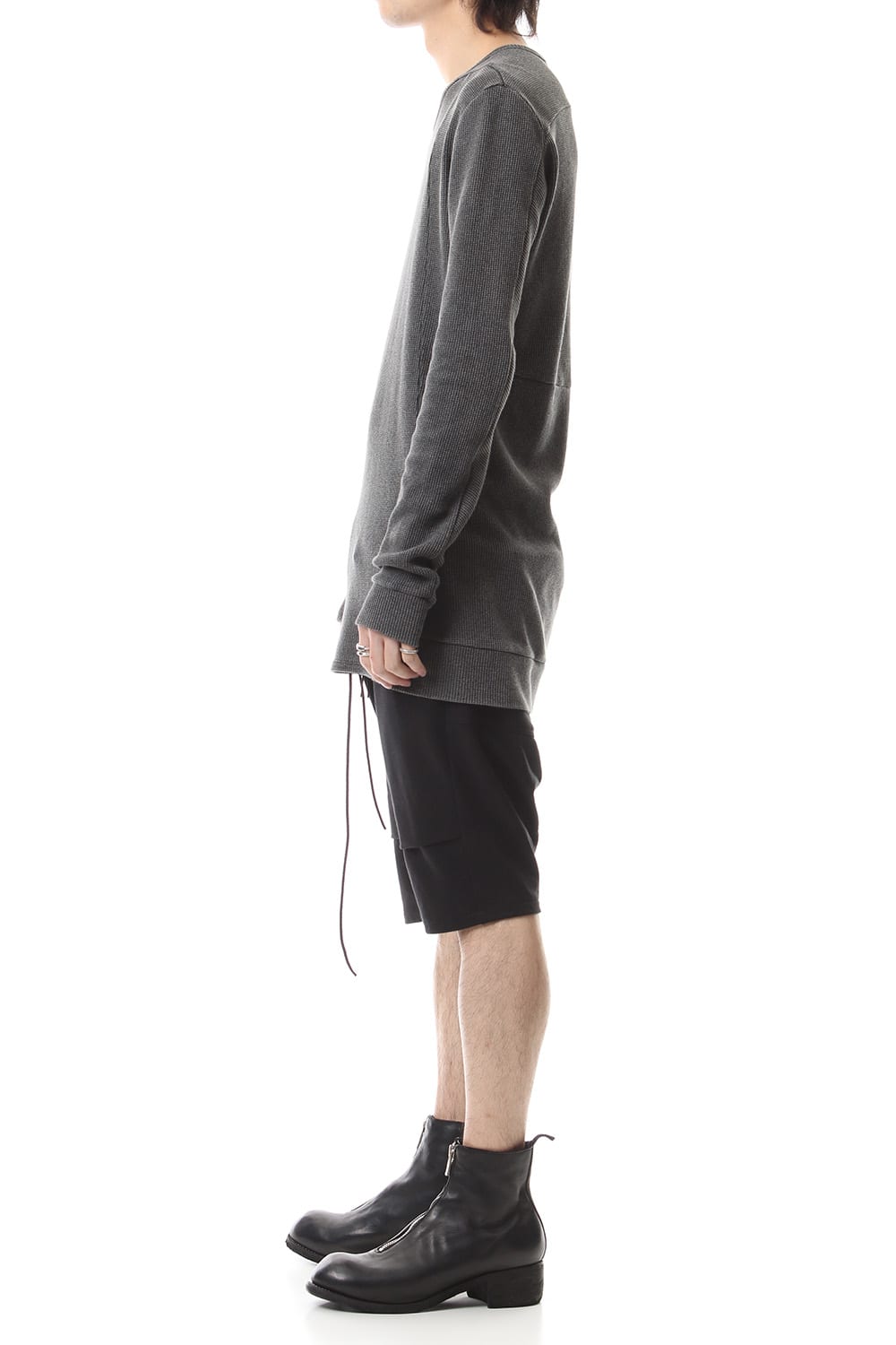 Linen x Cotton Double Face Jersey Drop Croch Shorts