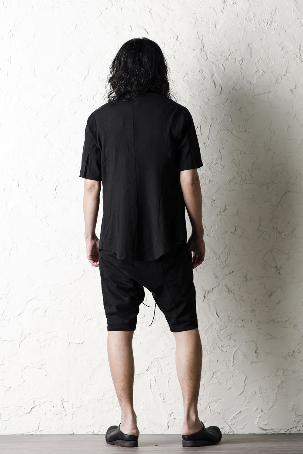 Linen x Cotton Double Face Jersey Drop Croch Shorts