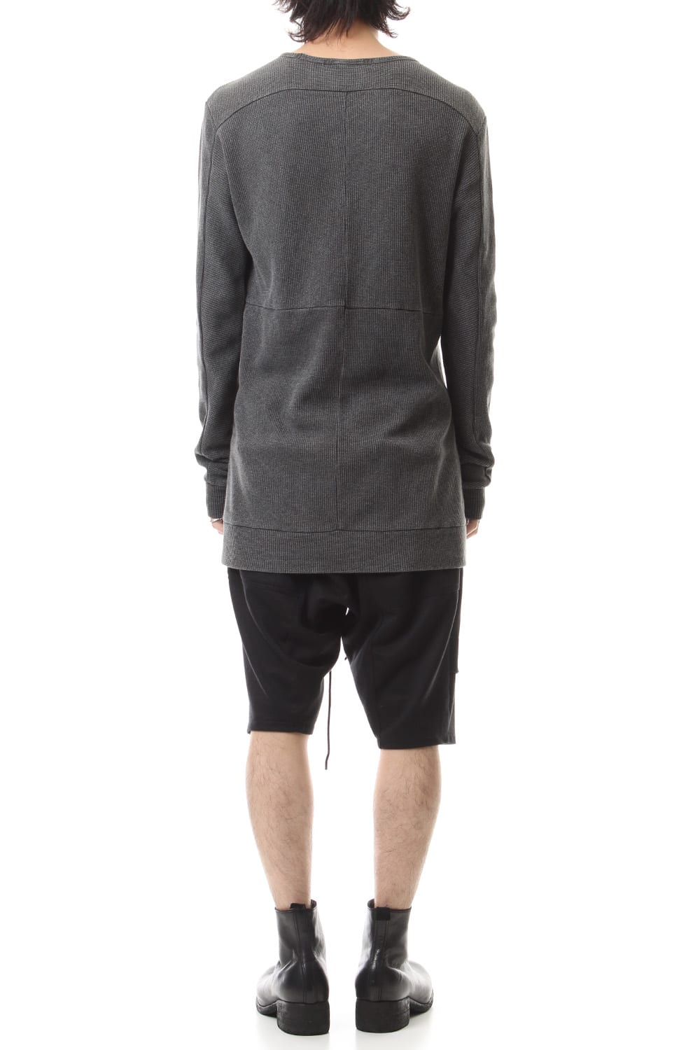 Linen x Cotton Double Face Jersey Drop Croch Shorts
