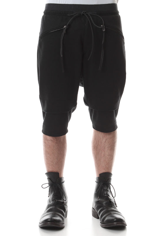 Linen x Cotton Double Face Jersey Drop Croch Shorts