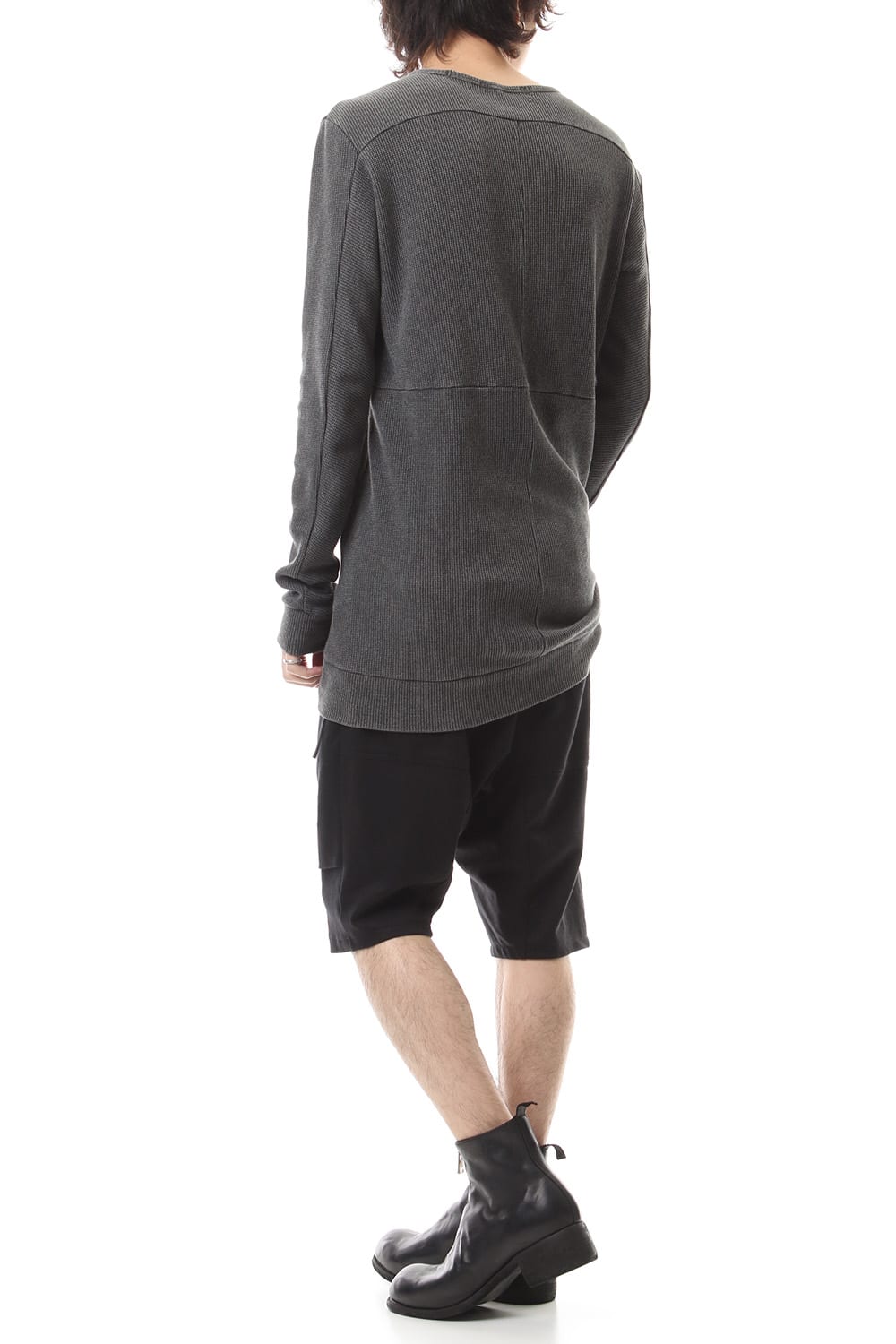 Linen x Cotton Double Face Jersey Drop Croch Shorts