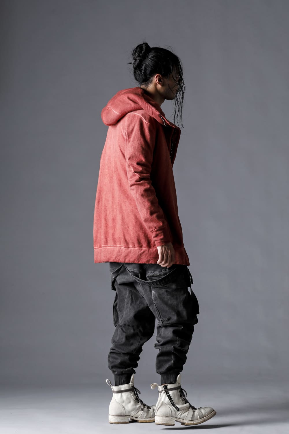 Hyper Stretch Cotton Denim Cargo Overalls  Dusty White