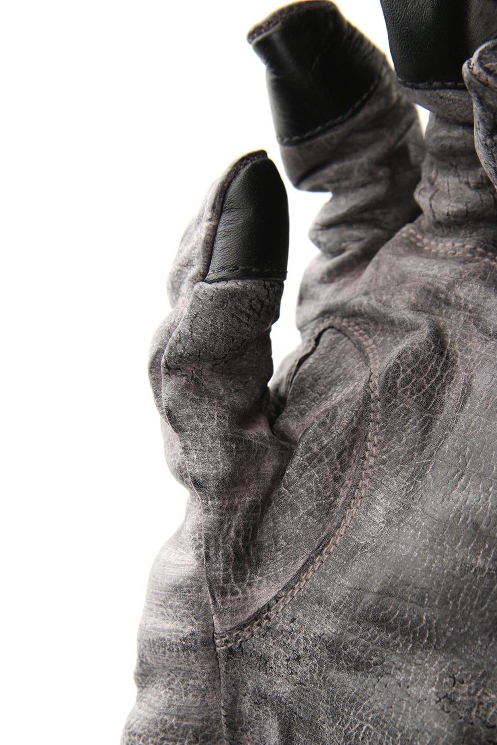 Wax Calf Leather Zip Gloves - ST108-0029A