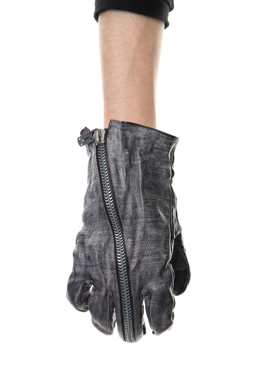 Wax Calf Leather Zip Gloves - ST108-0029A