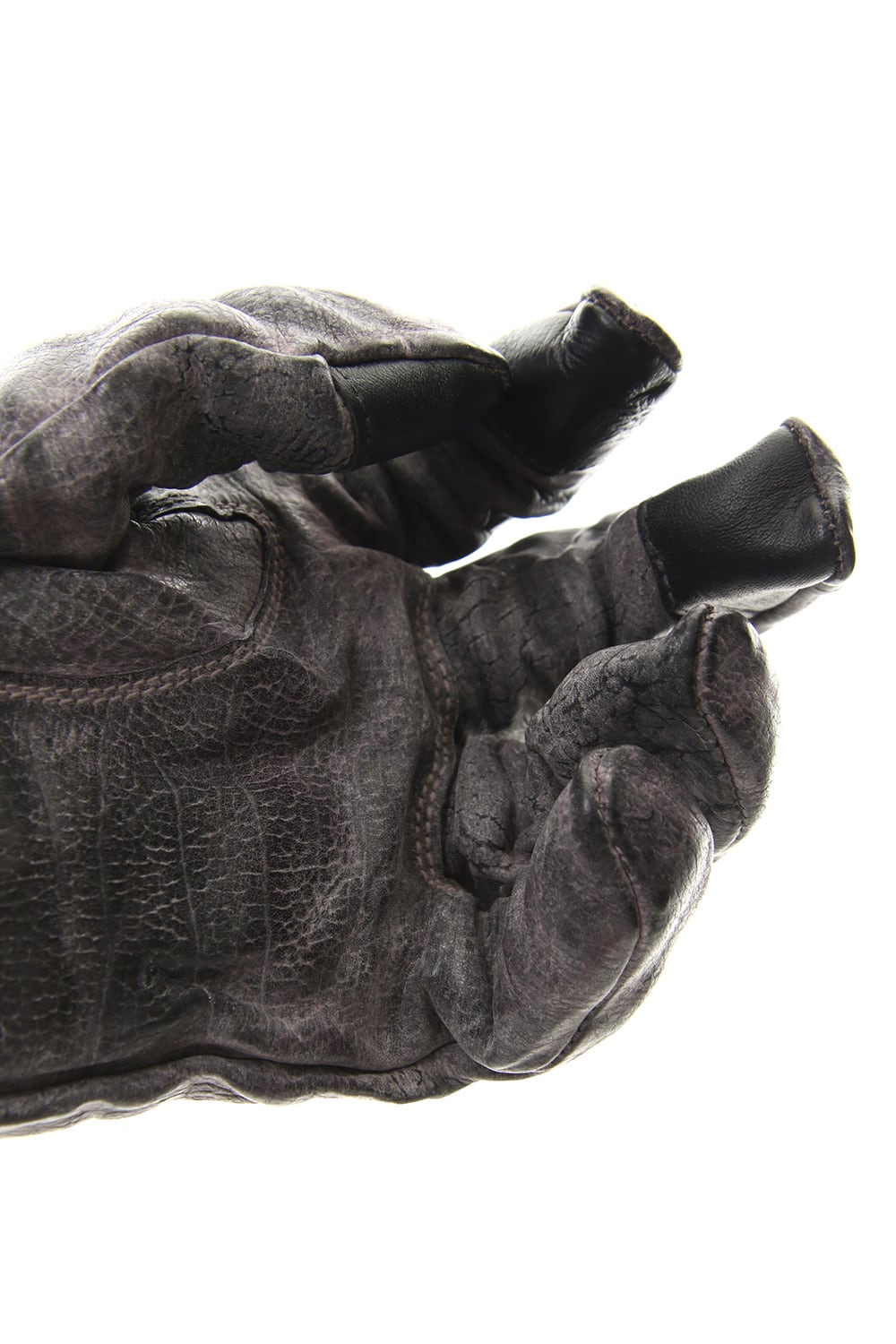 Wax Calf Leather Zip Gloves - ST108-0029A