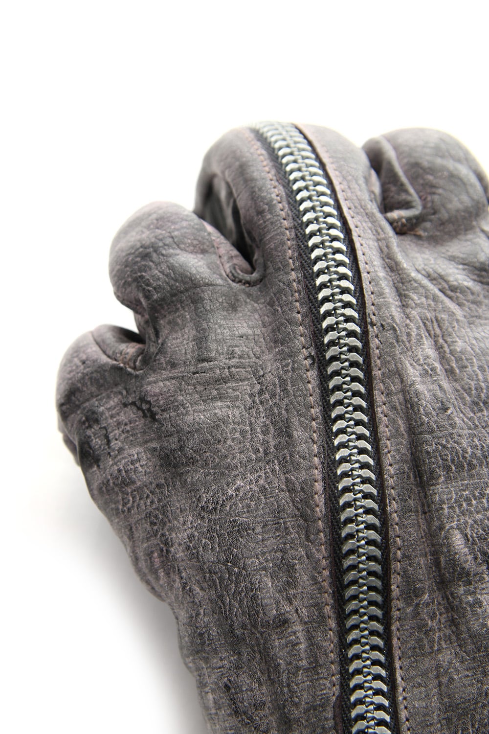 Wax Calf Leather Zip Gloves - ST108-0029A