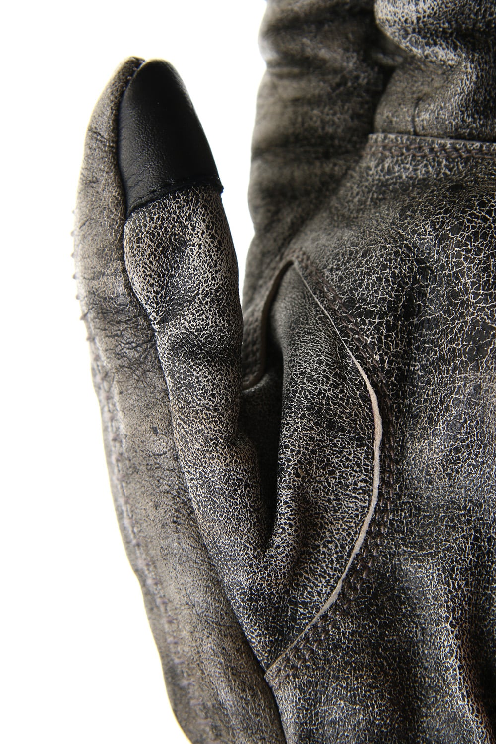 Horse Leather Destroy Dyed Over Lock Gloves - ST108-0049A