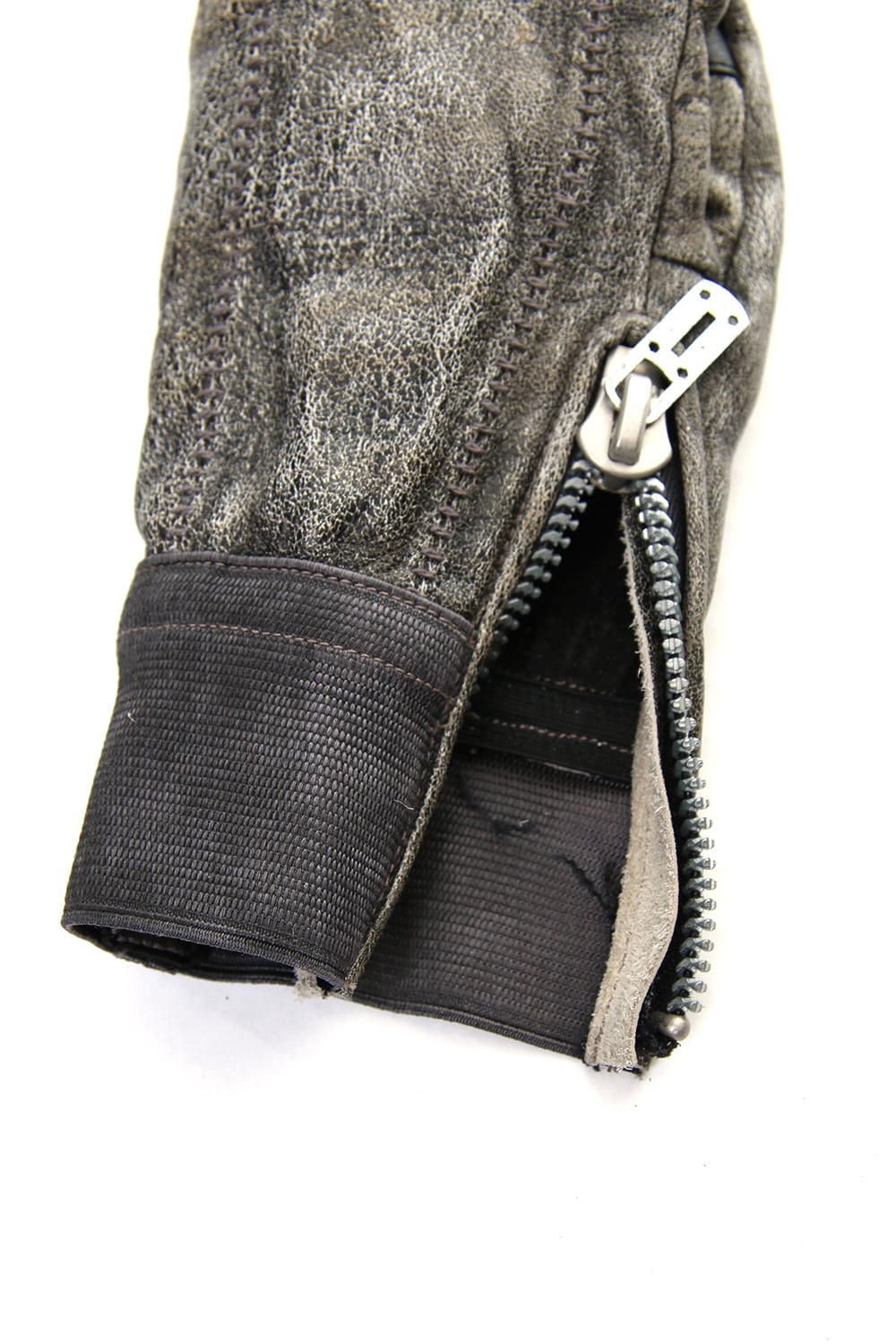 Horse Leather Destroy Dyed Over Lock Gloves - ST108-0049A