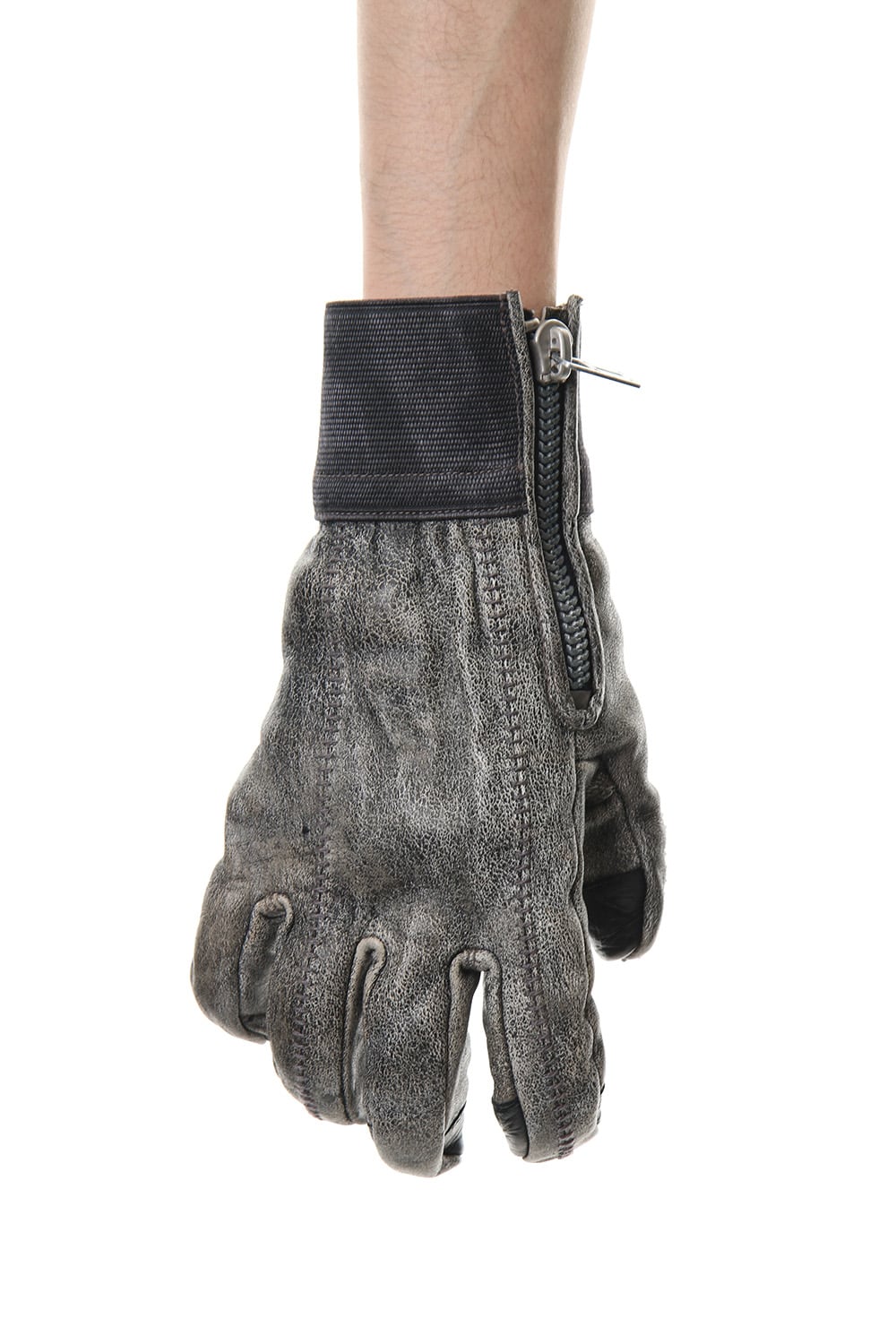 Horse Leather Destroy Dyed Over Lock Gloves - ST108-0049A