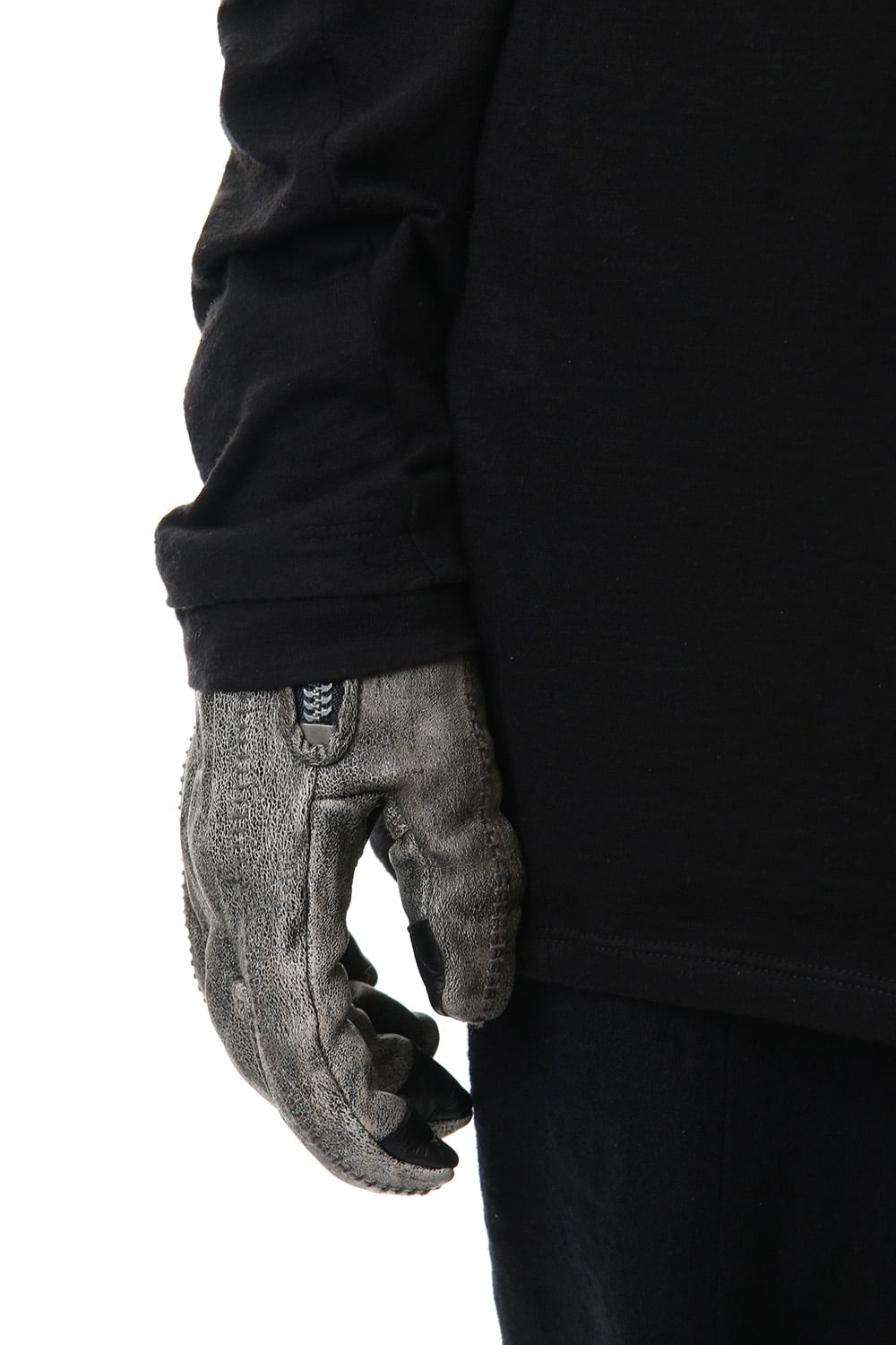 Horse Leather Destroy Dyed Over Lock Gloves - ST108-0049A