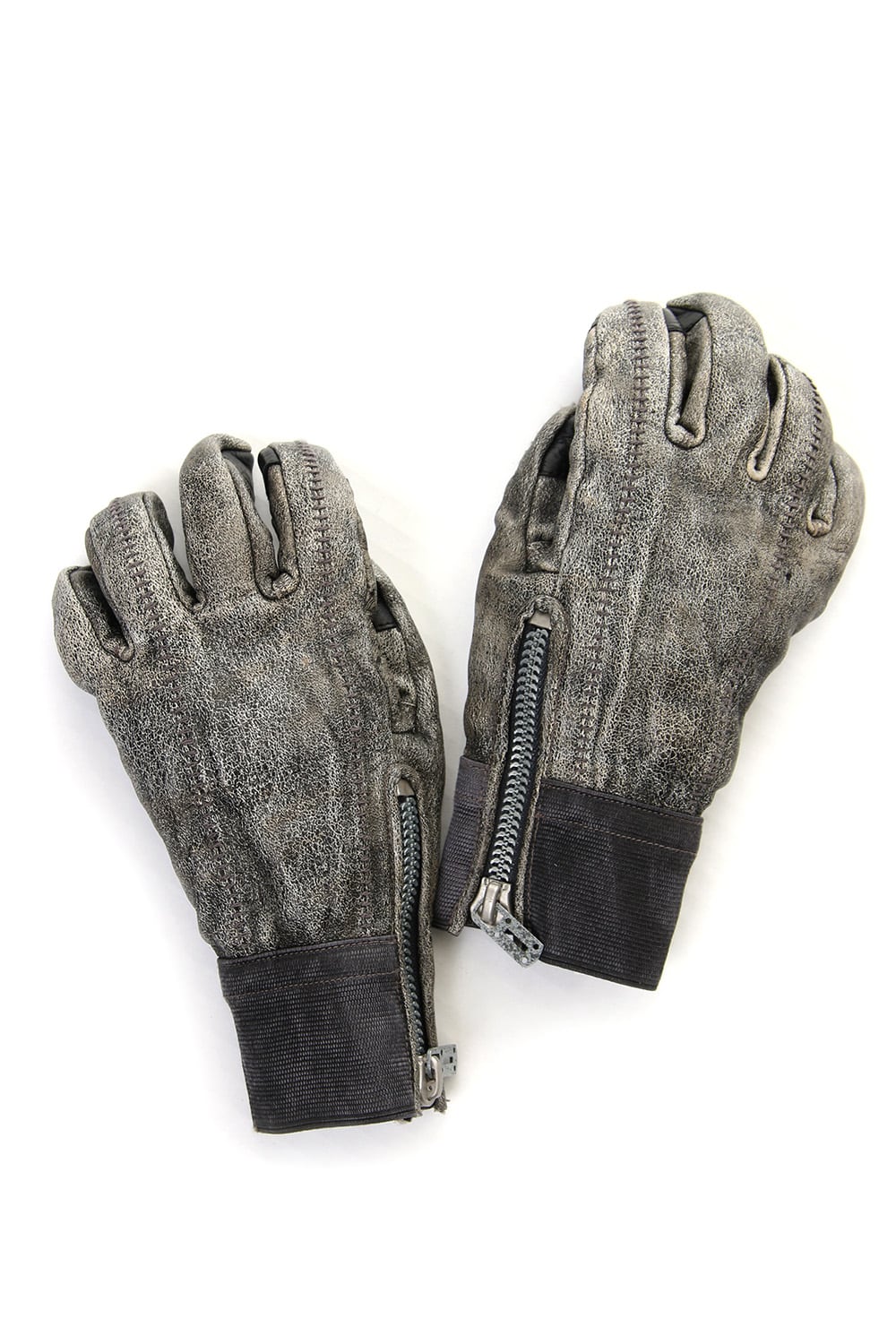 Horse Leather Destroy Dyed Over Lock Gloves - ST108-0049A