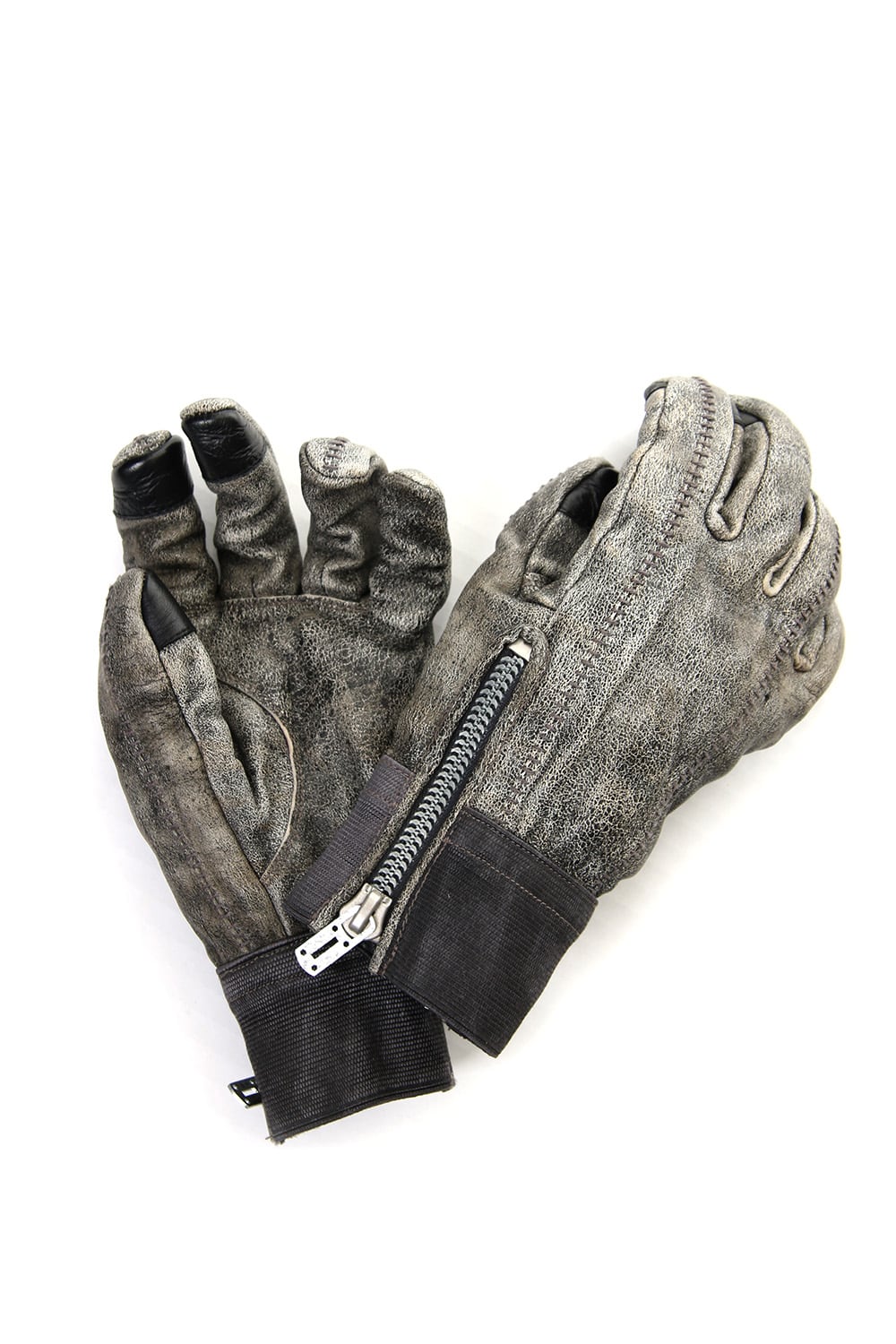 Horse Leather Destroy Dyed Over Lock Gloves - ST108-0049A