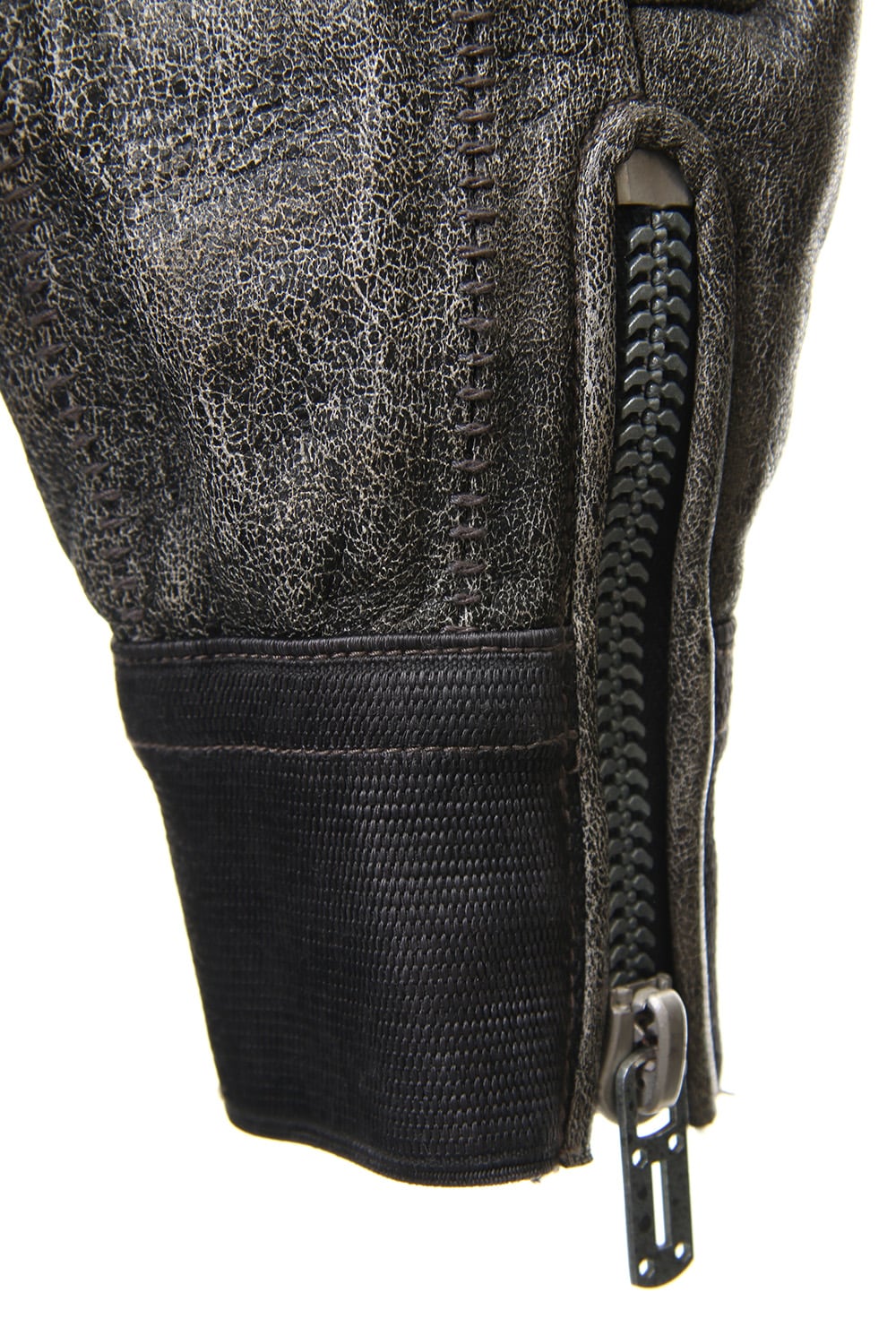 Horse Leather Destroy Dyed Over Lock Gloves - ST108-0049A