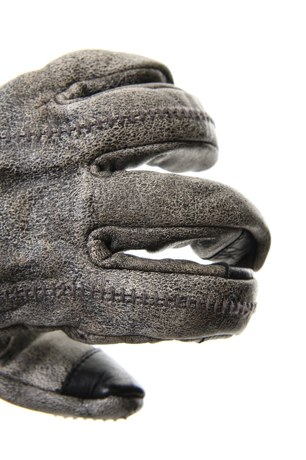 Horse Leather Destroy Dyed Over Lock Gloves - ST108-0049A