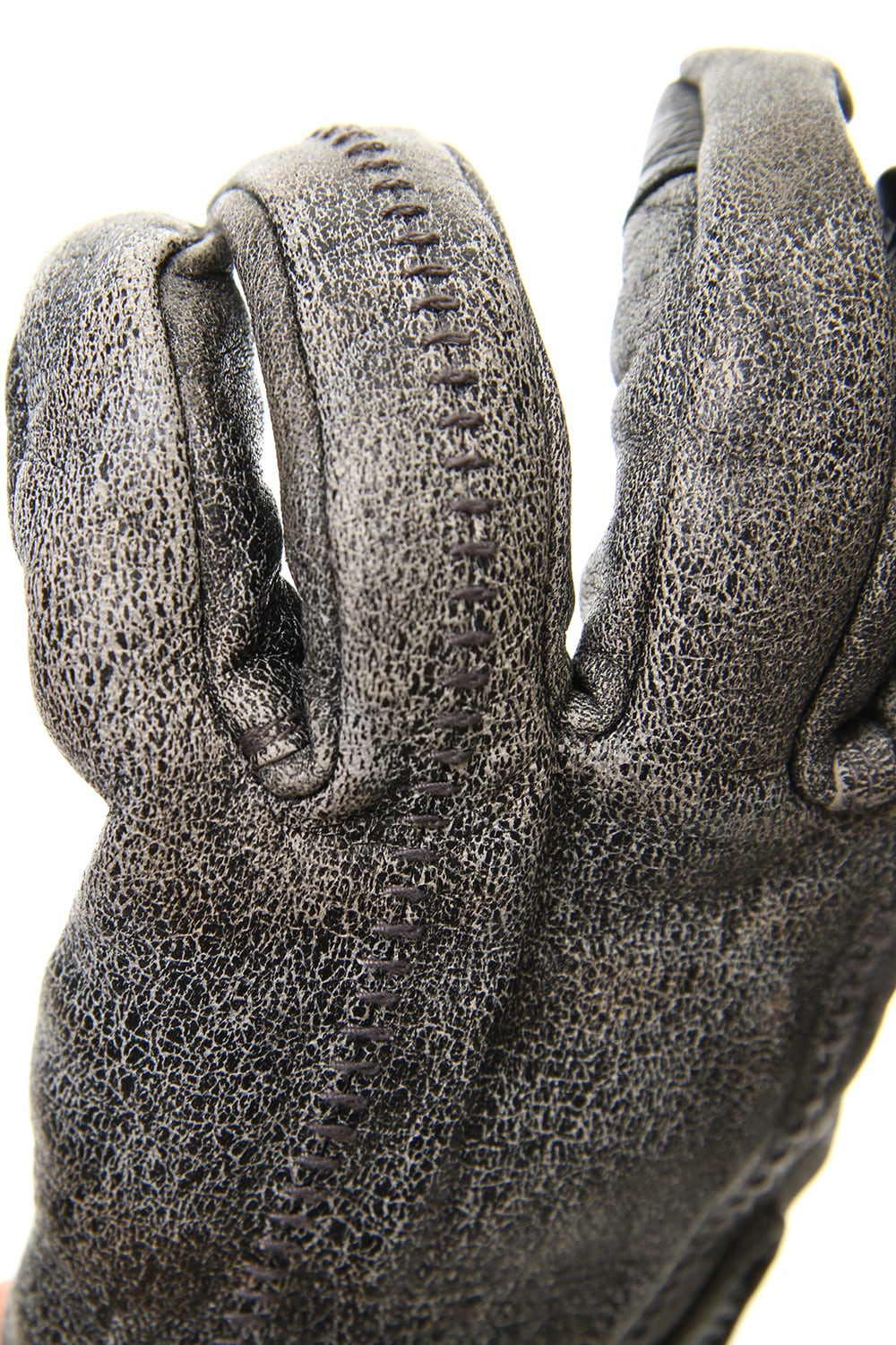 Horse Leather Destroy Dyed Over Lock Gloves - ST108-0049A