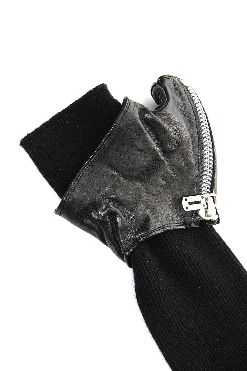 Horse Leather × Cashmere Combination Gloves - ST108-0059A