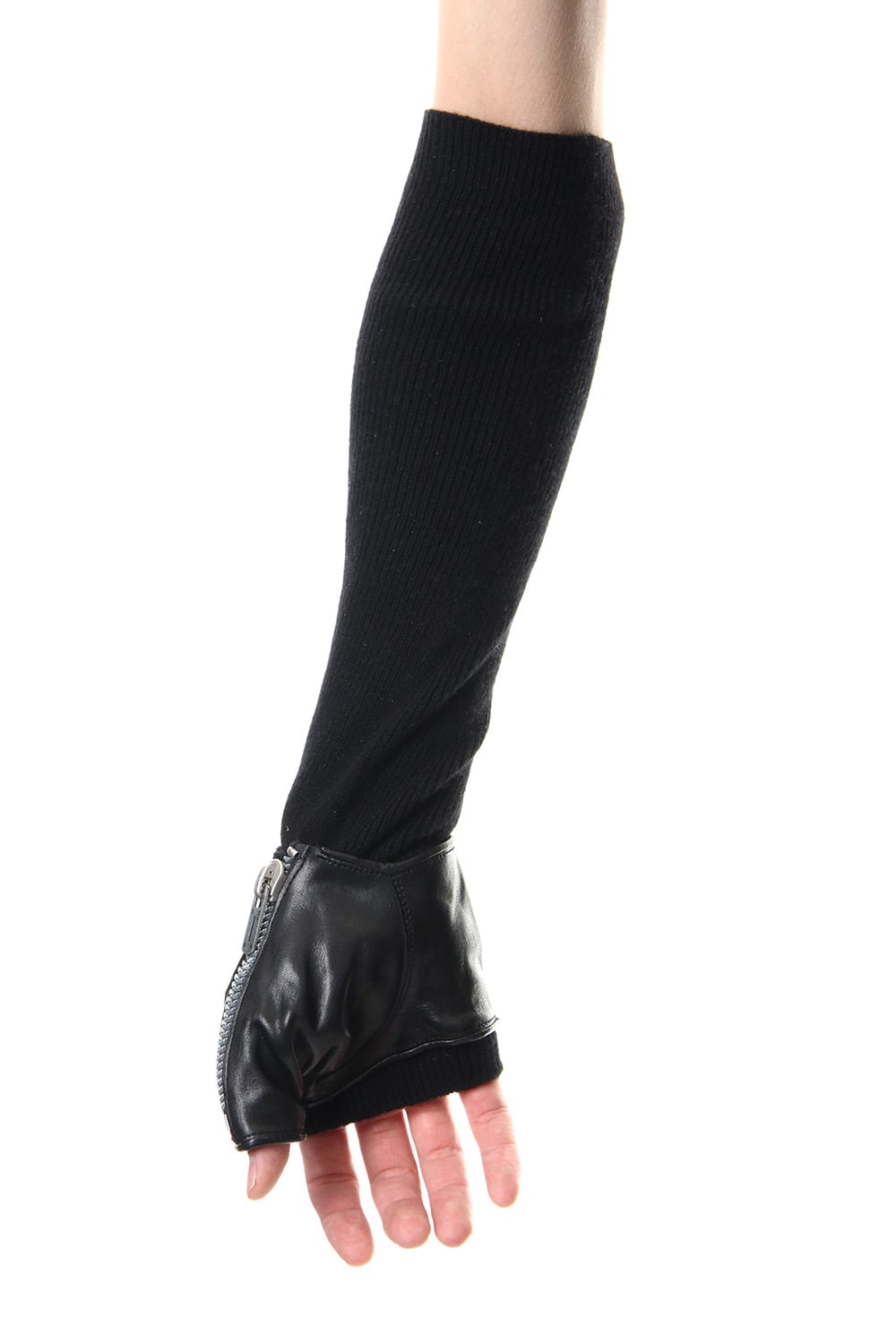 Horse Leather × Cashmere Combination Gloves - ST108-0059A