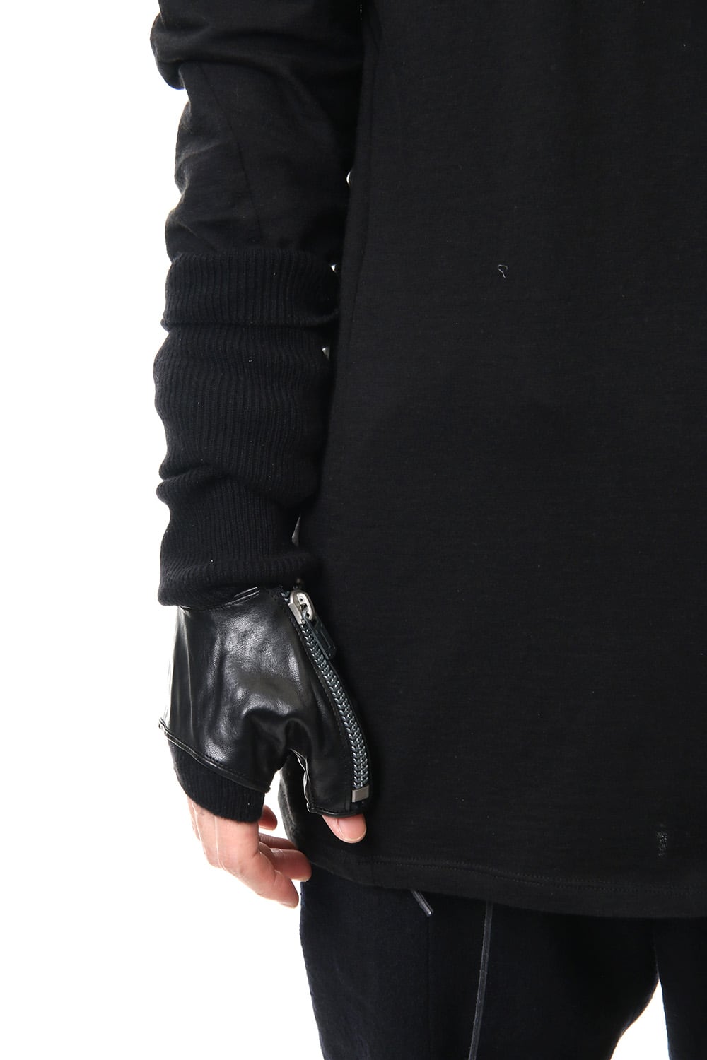 Horse Leather × Cashmere Combination Gloves - ST108-0059A