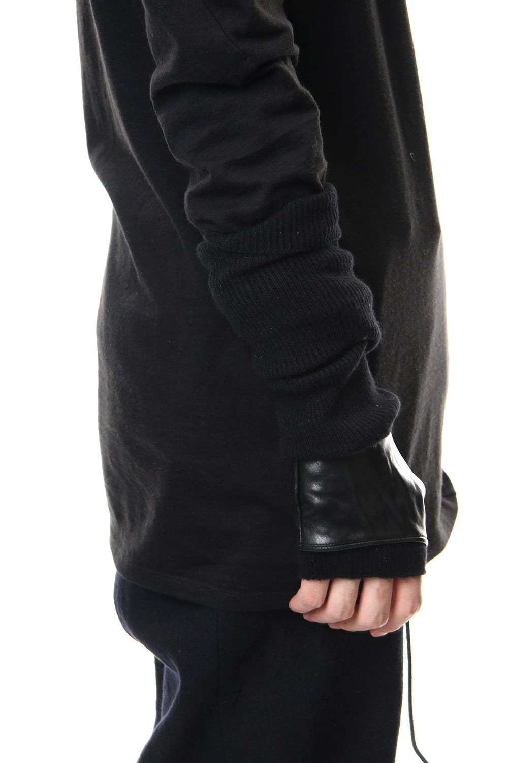 Horse Leather × Cashmere Combination Gloves - ST108-0059A