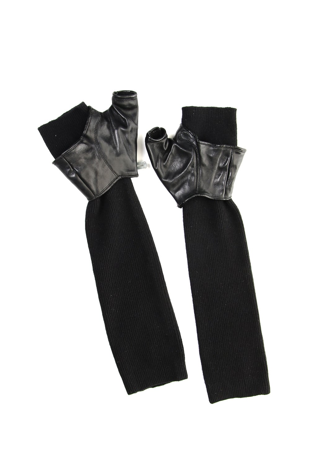 Horse Leather × Cashmere Combination Gloves - ST108-0059A