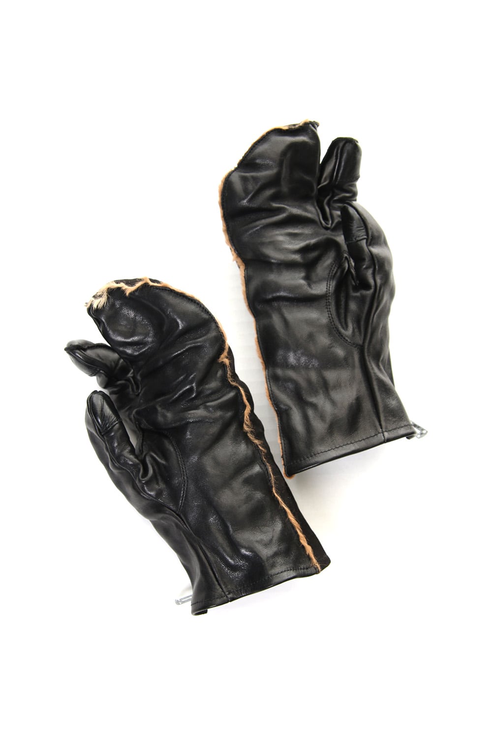 Horse × Kangaroo Leather Combination Mitten Gloves - ST108-0079A