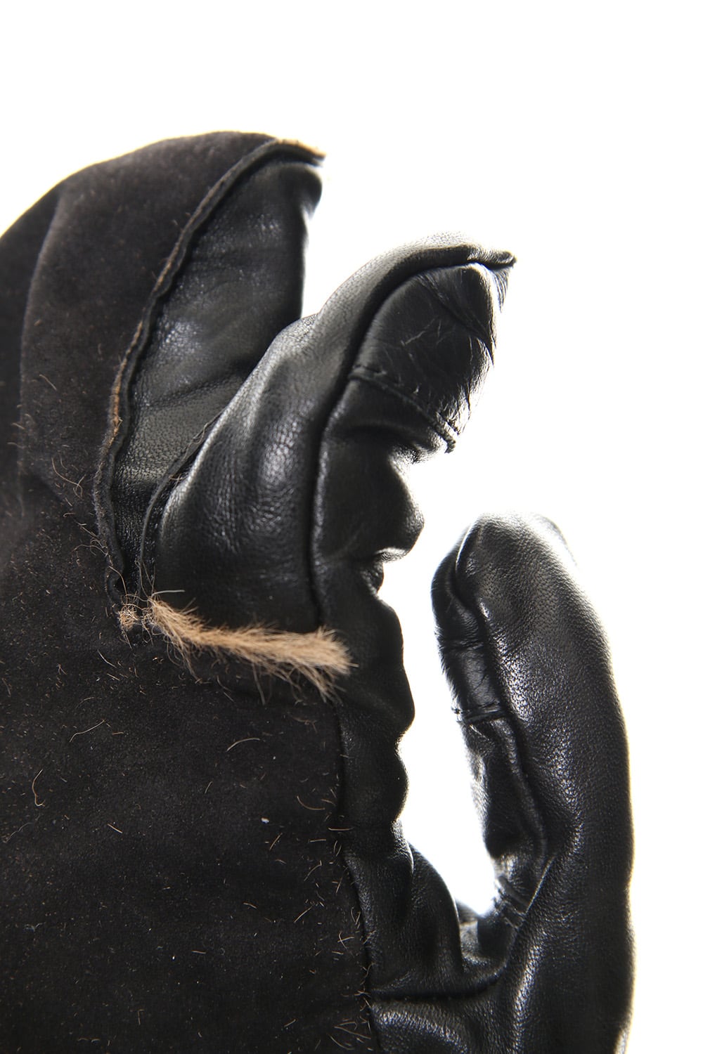 Horse × Kangaroo Leather Combination Mitten Gloves - ST108-0079A
