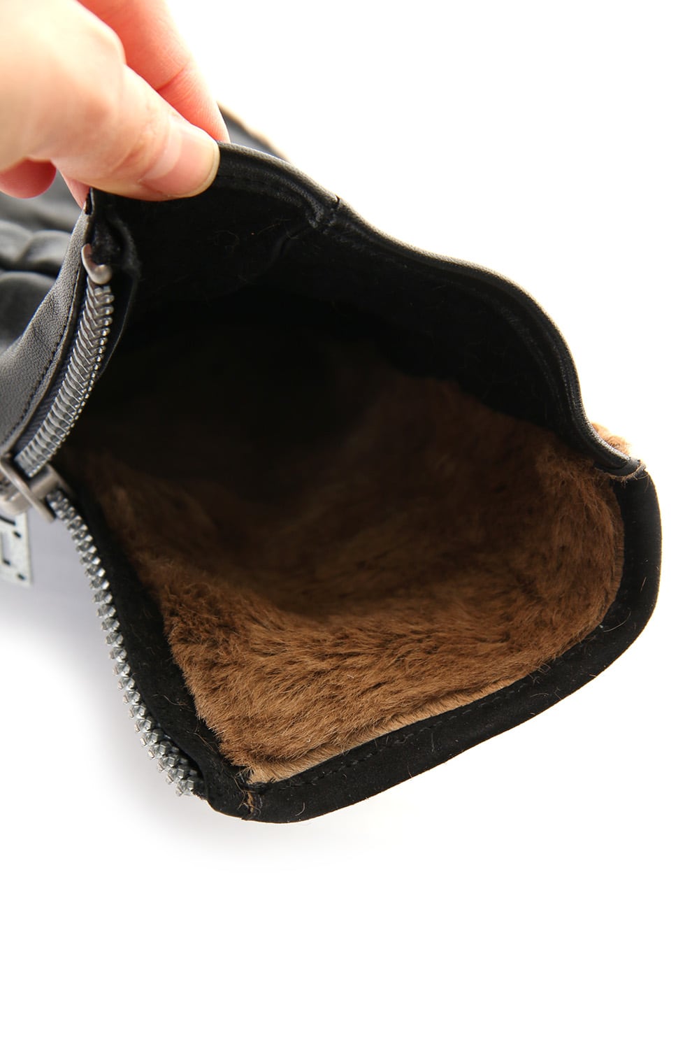 Horse × Kangaroo Leather Combination Mitten Gloves - ST108-0079A
