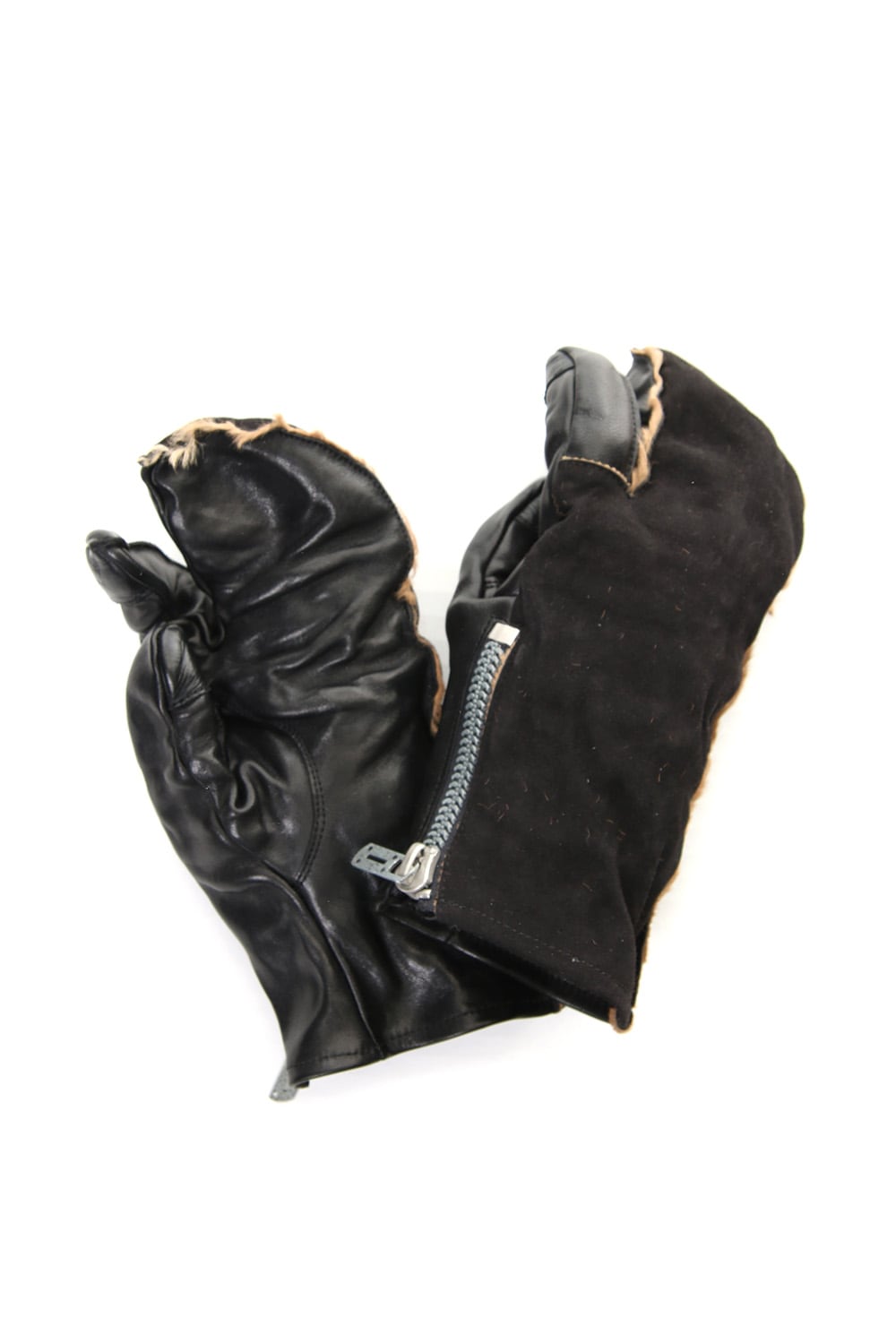 Horse × Kangaroo Leather Combination Mitten Gloves - ST108-0079A