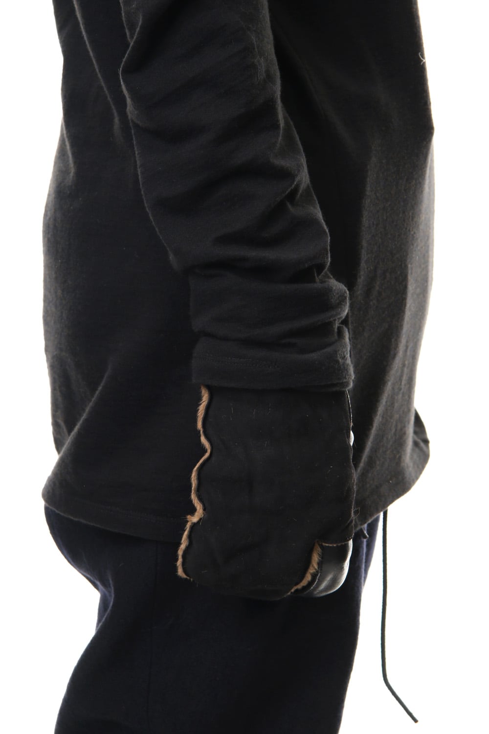 Horse × Kangaroo Leather Combination Mitten Gloves - ST108-0079A