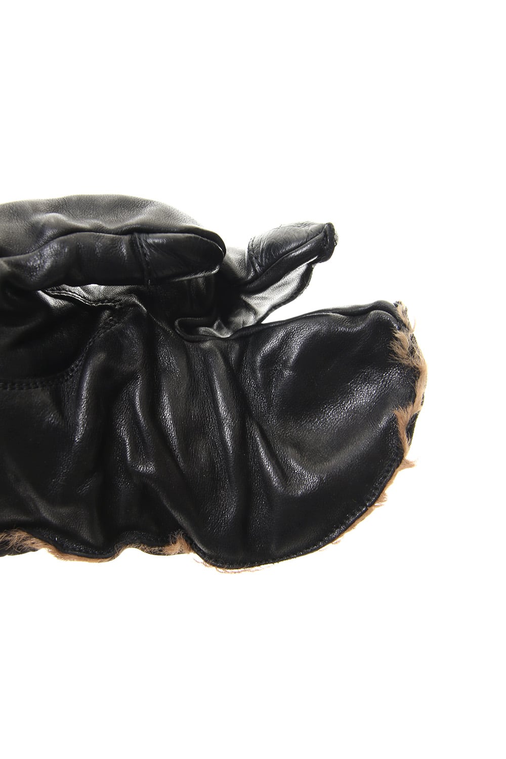 Horse × Kangaroo Leather Combination Mitten Gloves - ST108-0079A