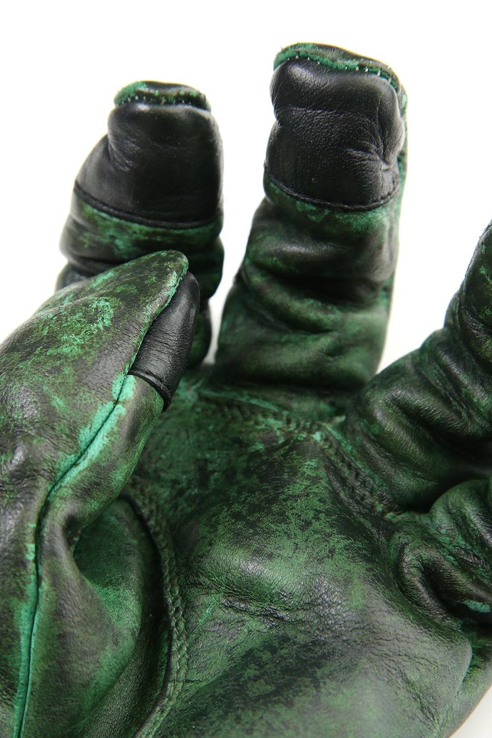 Dusty leaf Horse Leather Zip Gloves Green