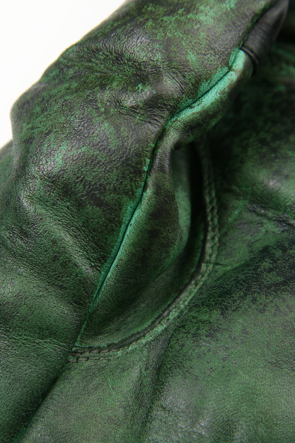 Dusty leaf Horse Leather Zip Gloves Green