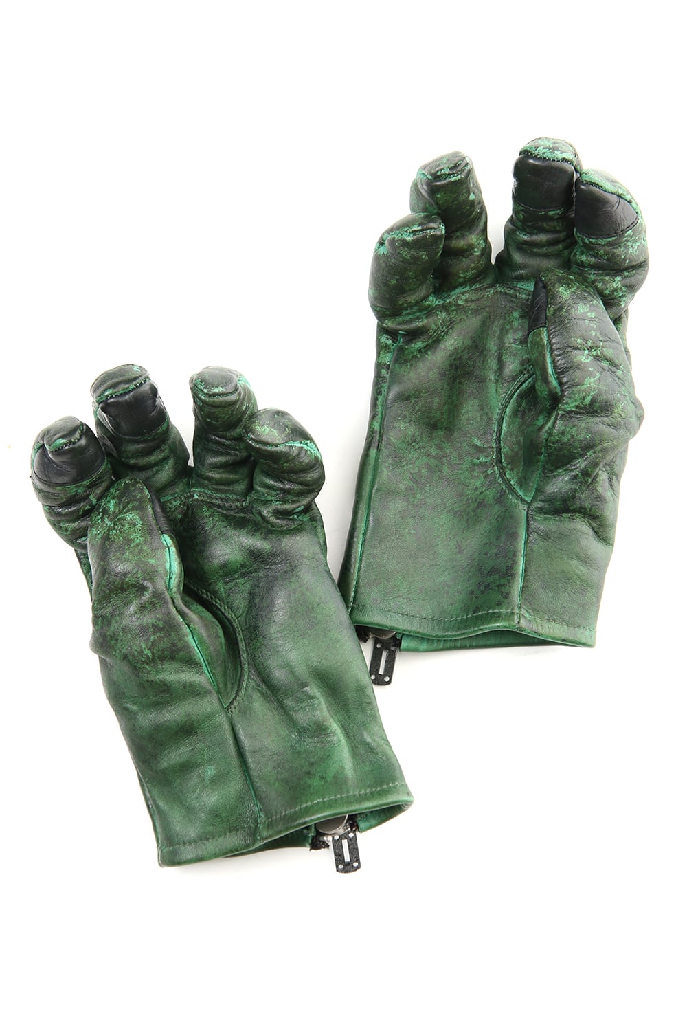 Dusty leaf Horse Leather Zip Gloves Green