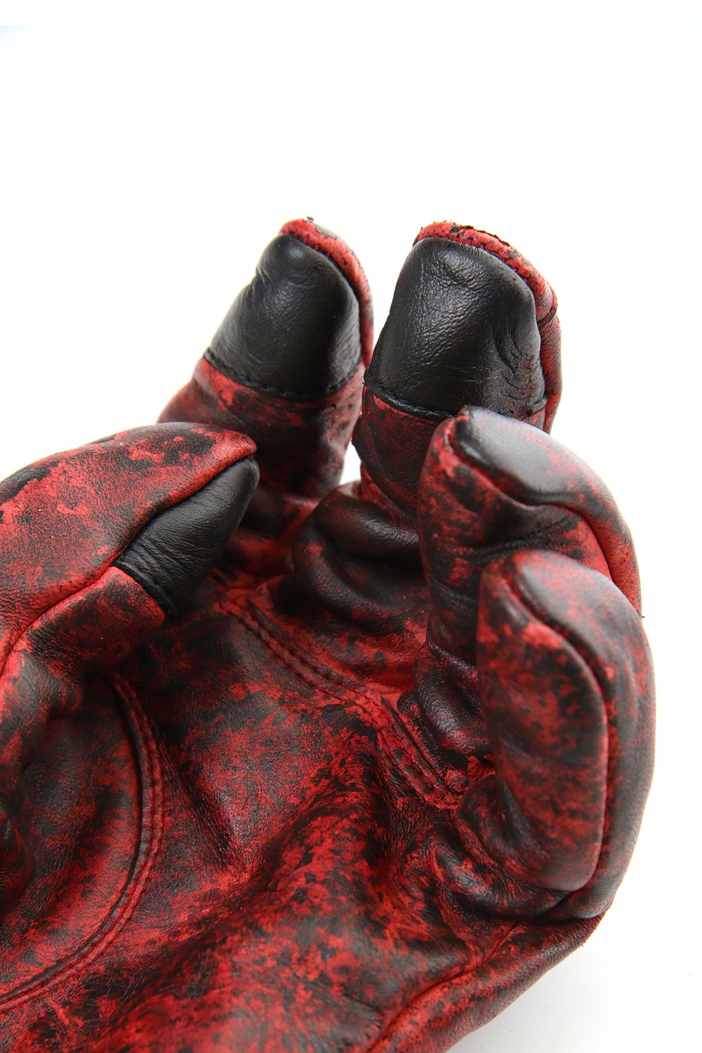 Dusty leaf Horse Leather Zip Gloves Red