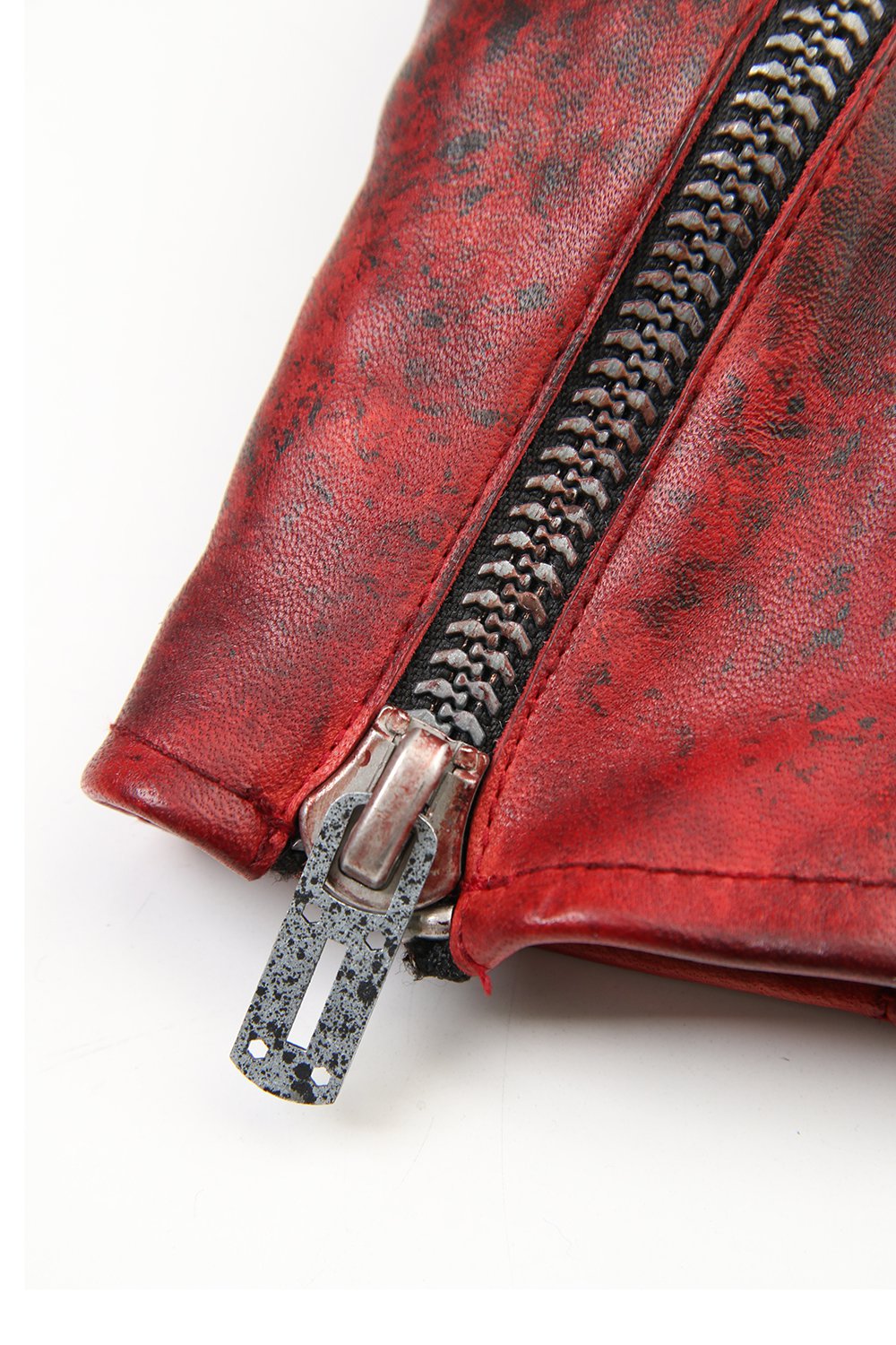 Dusty leaf Horse Leather Zip Gloves Red