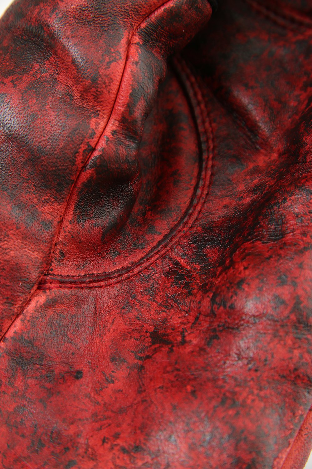 Dusty leaf Horse Leather Zip Gloves Red