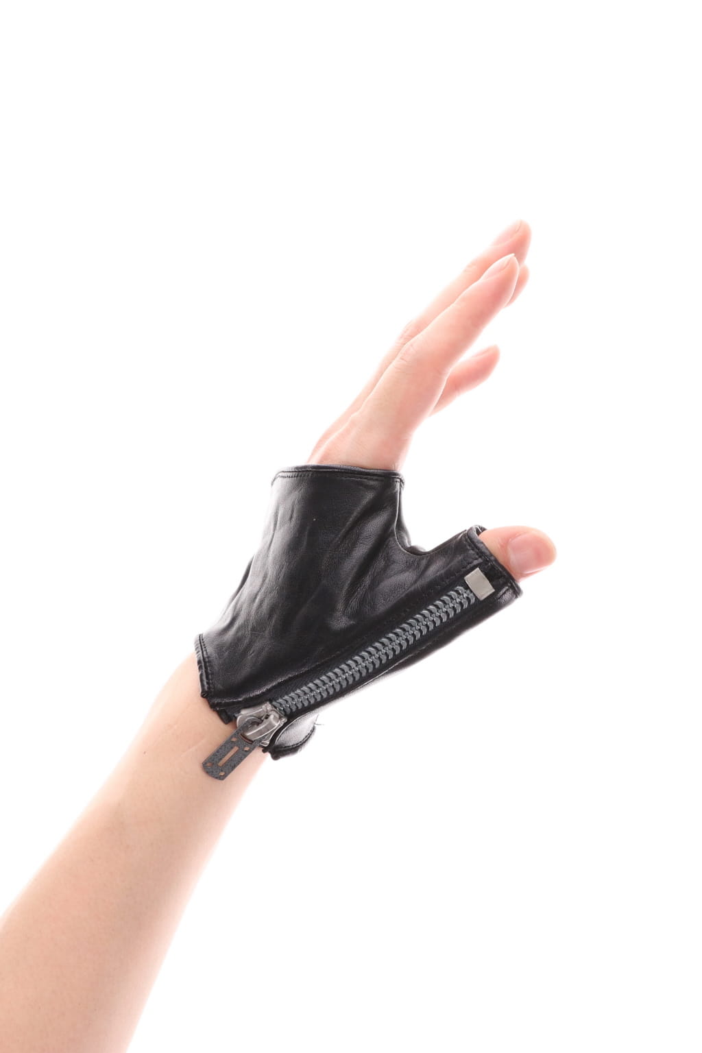 Horse leather backhand ZIP glove