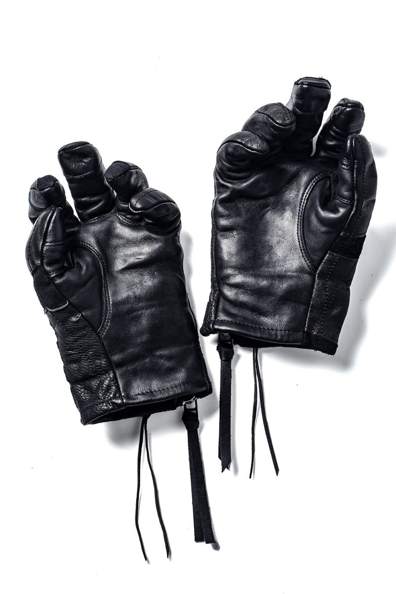 Patchwork Multi-Leather Zip Glove