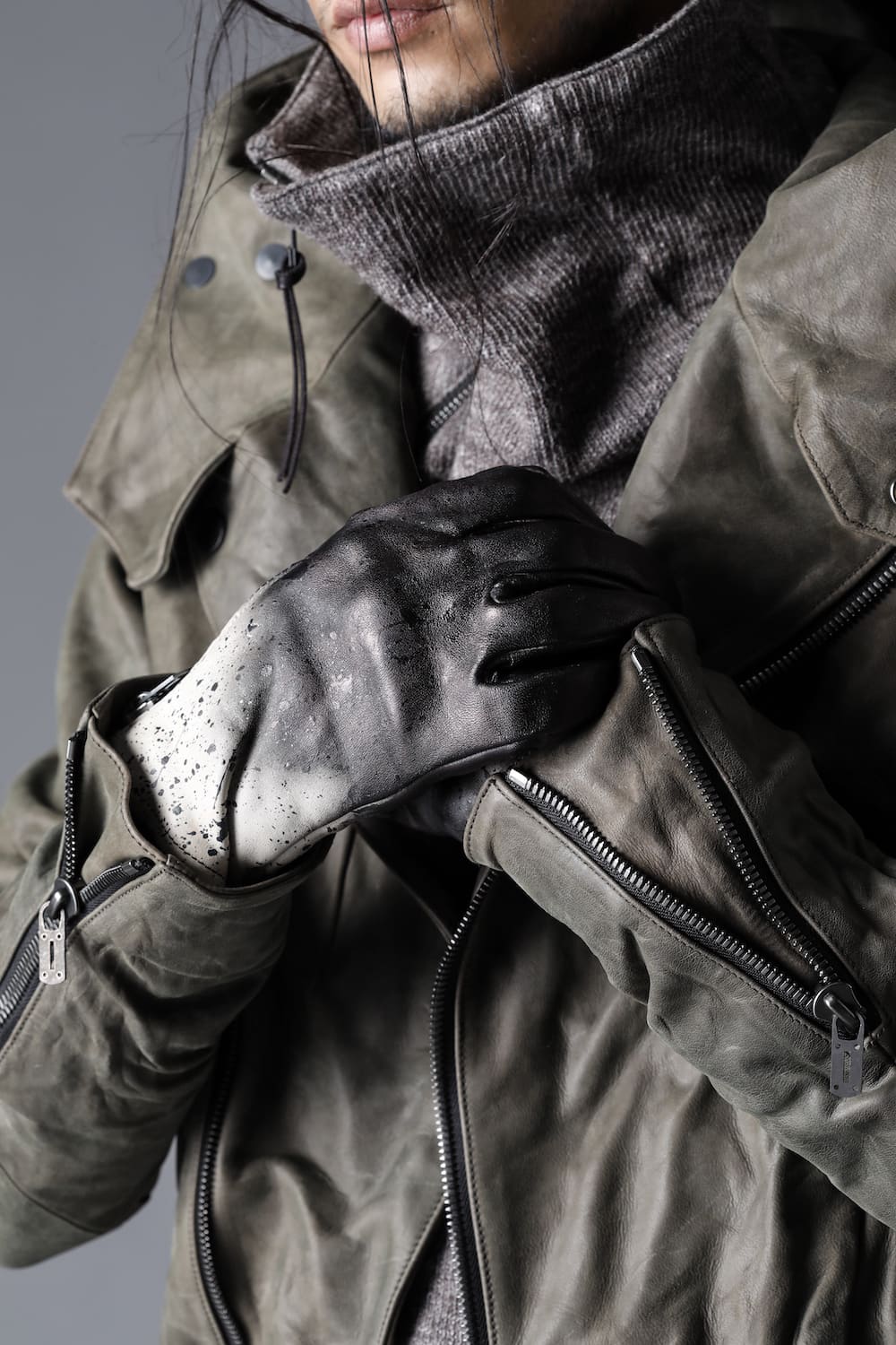 Gradient Dye Leather Gloves